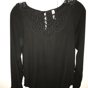 black lace top